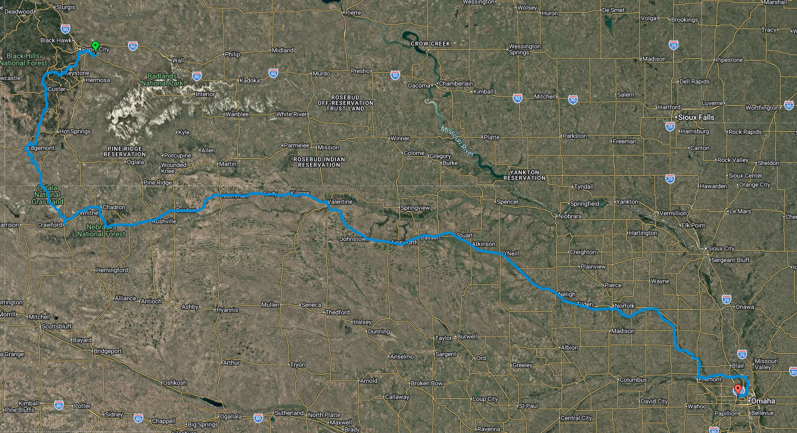 Next trip route map